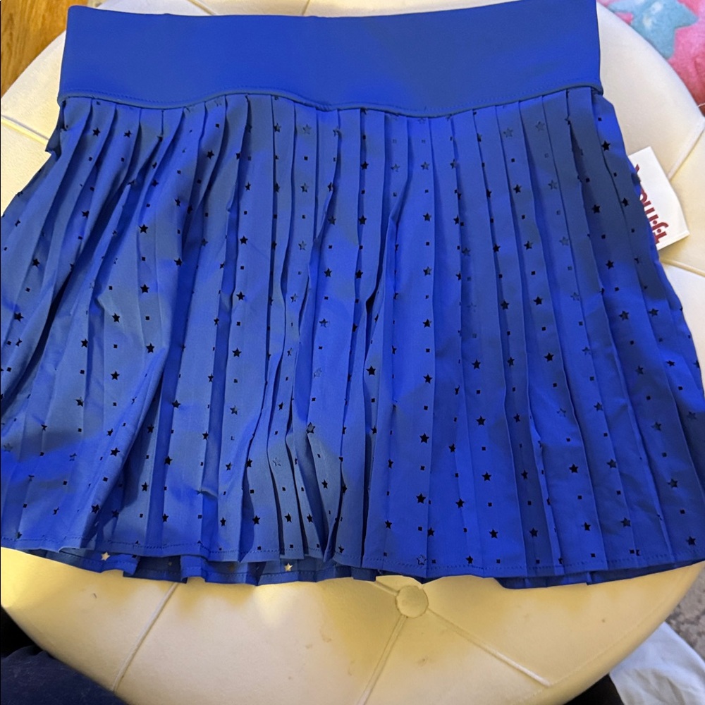 Thrive Royal Blue Starry Pleated Mini Skirt